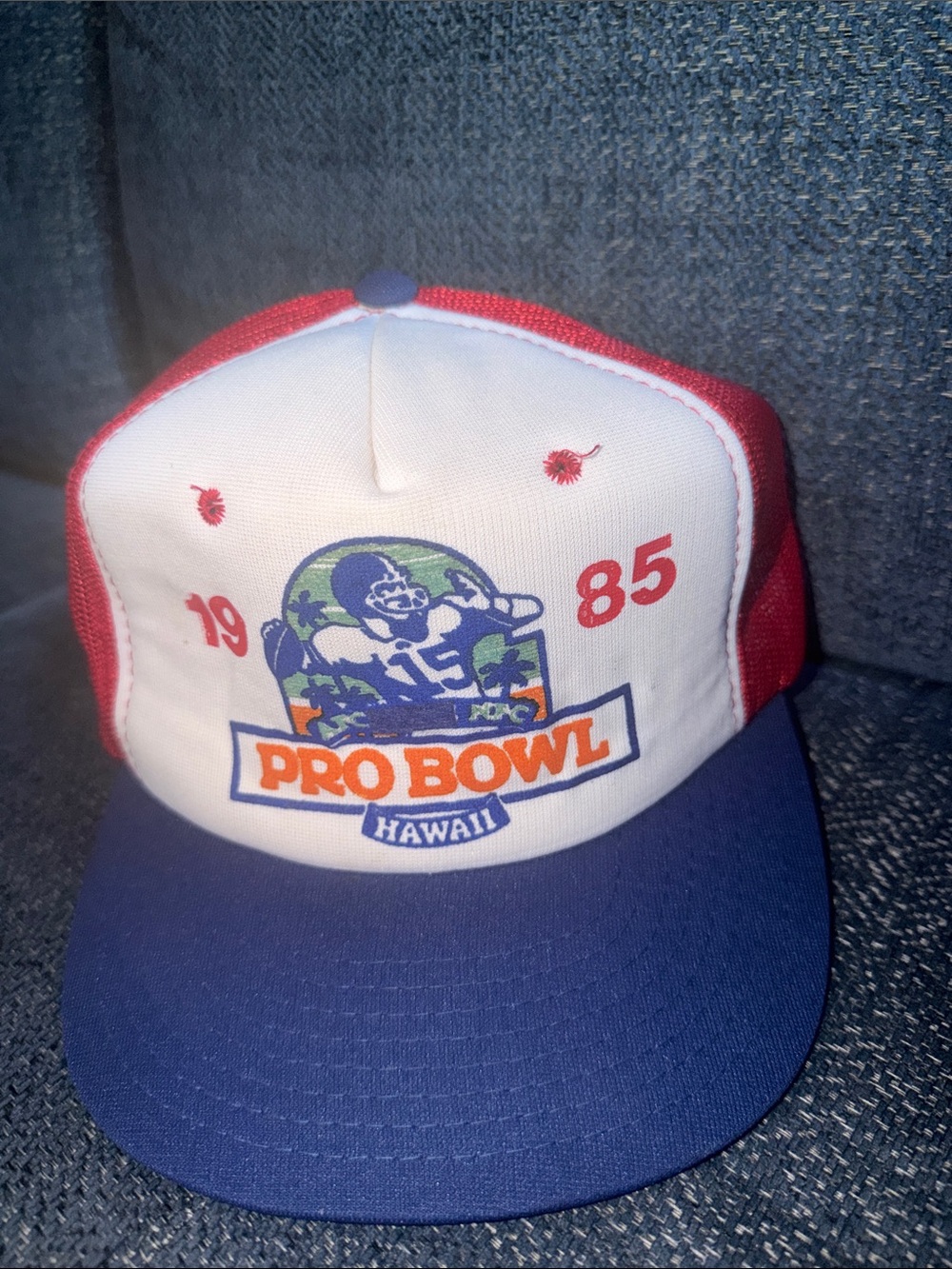 1985 Pro Bowl Hawaii Trucker Hat - Red White Blue